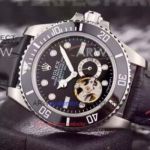 Perfect Replica Rolex Submariner Tourbillon Watch SS Black Ceramic